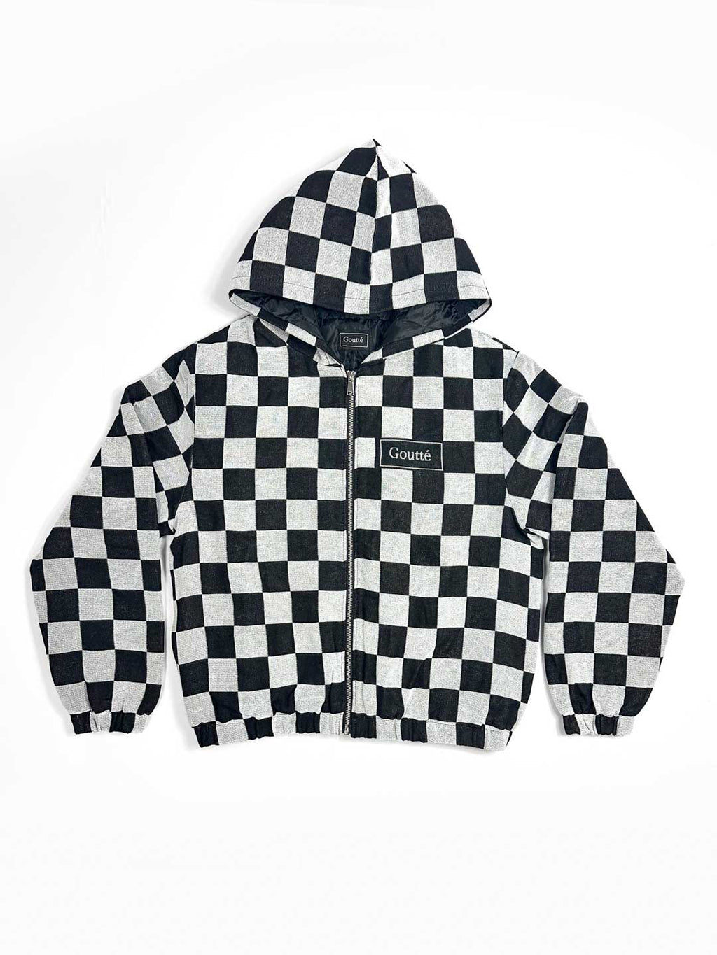 Level the Playing Field - Tapestry Hoodie - Black and White Chessboard Pattern