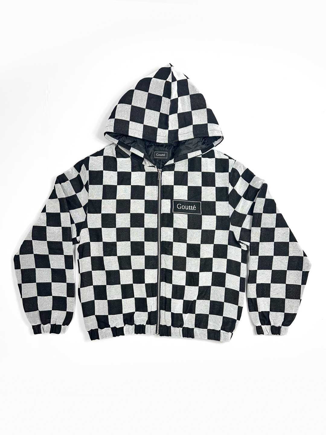 Level the Playing Field - Tapestry Hoodie - Black and White Chessboard Pattern