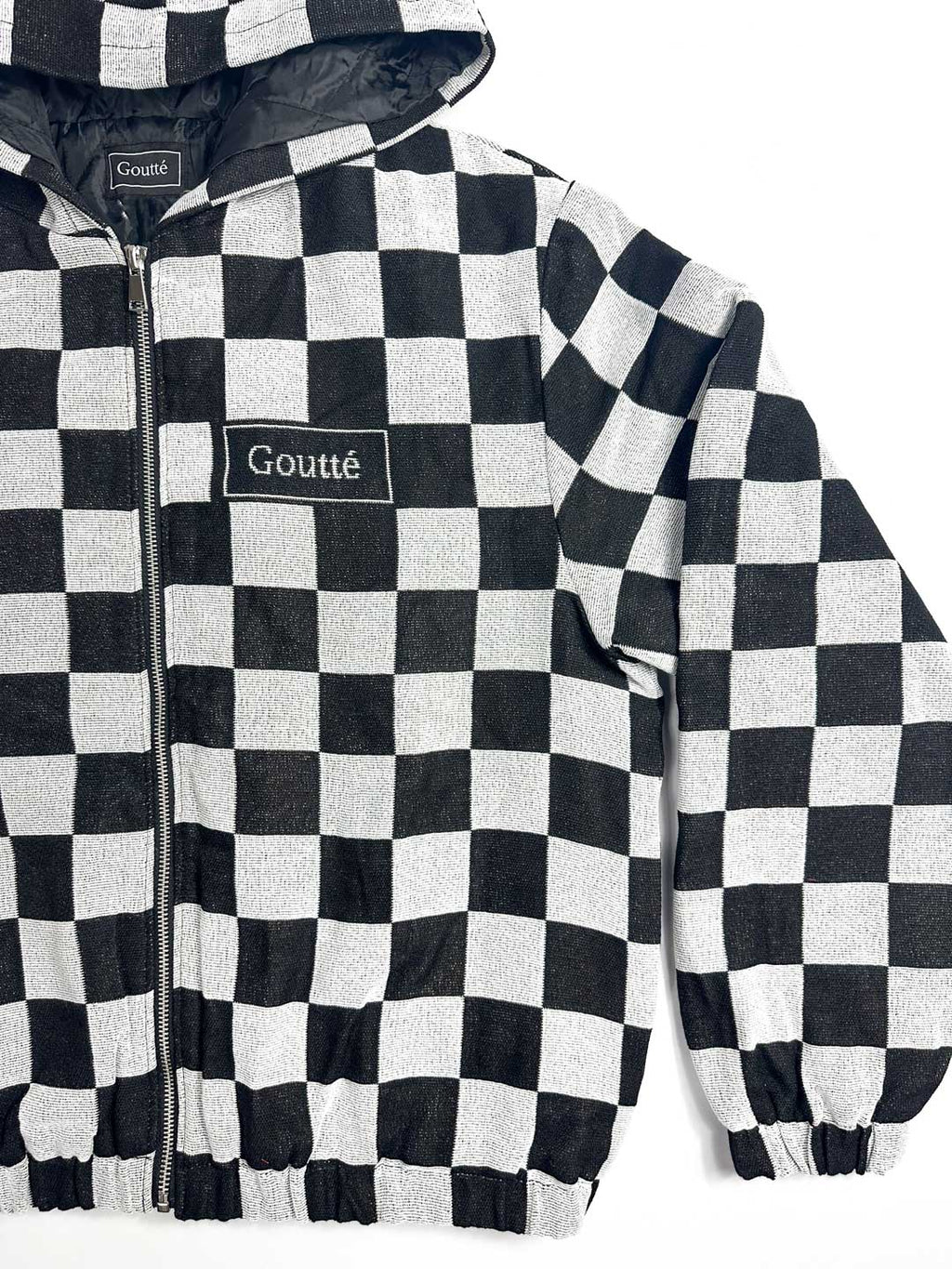 Level the Playing Field - Tapestry Hoodie - Black and White Chessboard Pattern