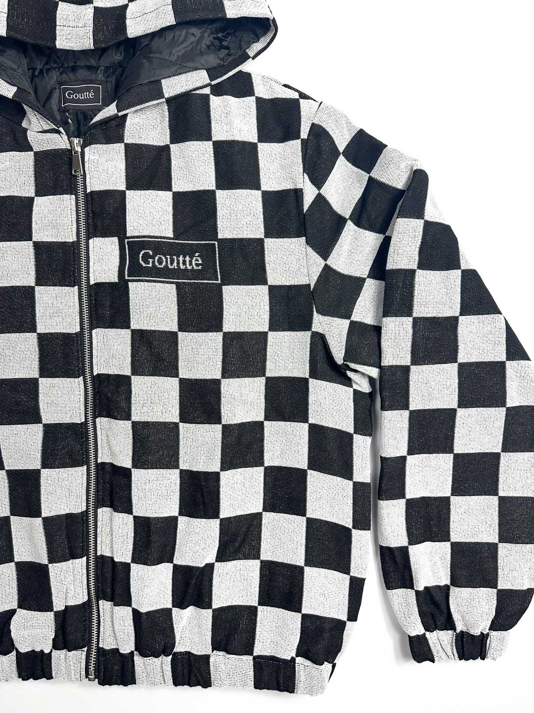 Level the Playing Field - Tapestry Hoodie - Black and White Chessboard Pattern