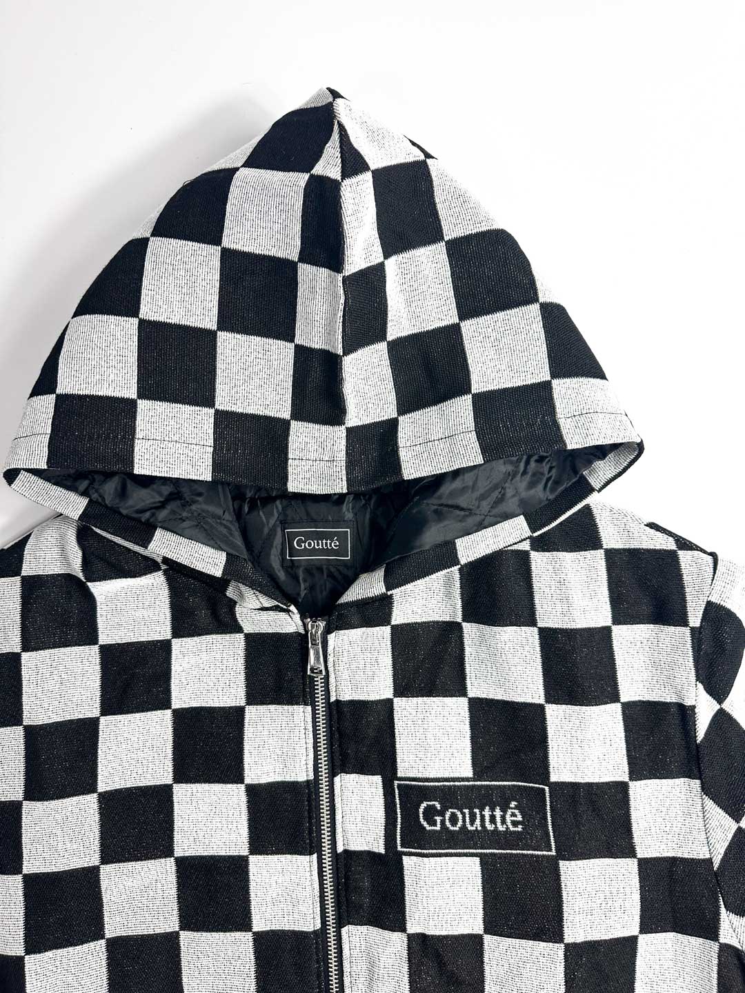 Level the Playing Field - Tapestry Hoodie - Black and White Chessboard Pattern