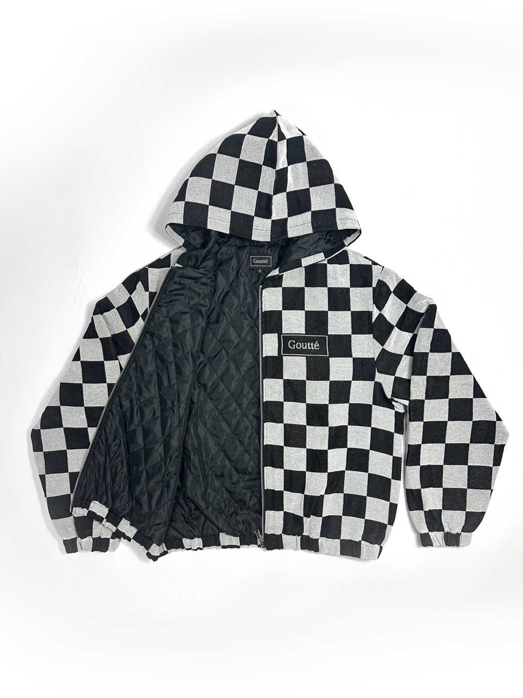 Level the Playing Field - Tapestry Hoodie - Black and White Chessboard Pattern