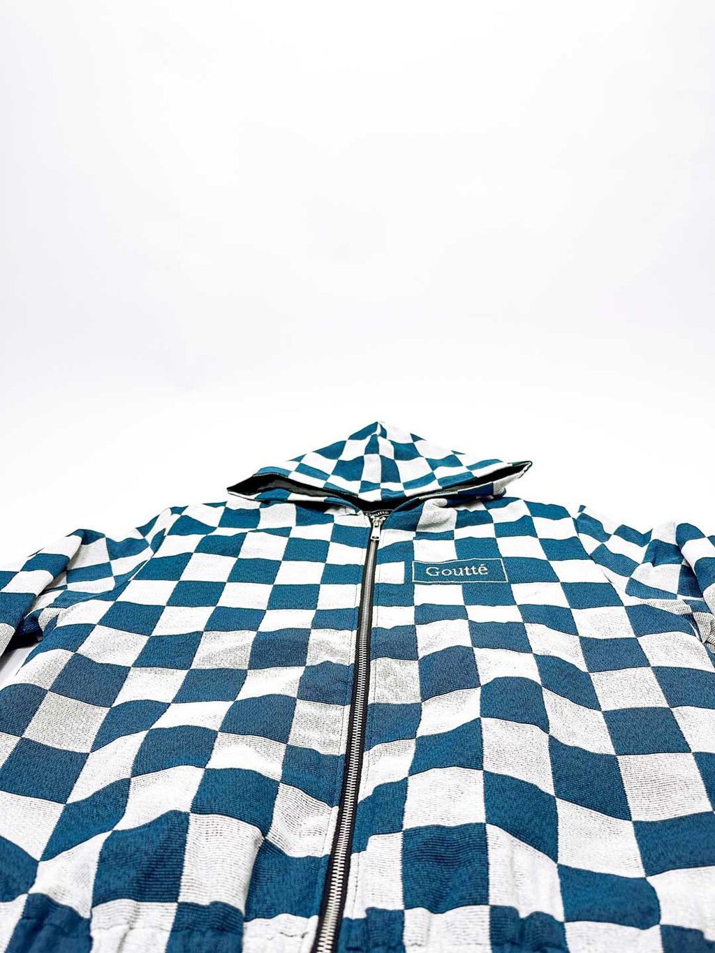 Level the Playing Field - Tapestry Hoodie - Blue and White Chessboard Pattern