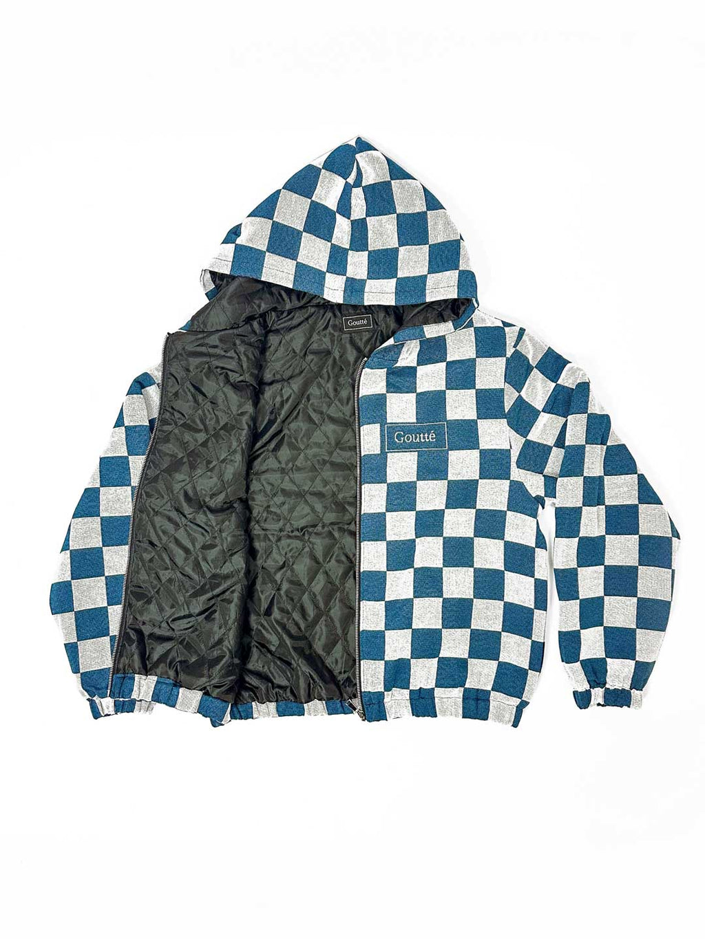 Level the Playing Field - Tapestry Hoodie - Blue and White Chessboard Pattern