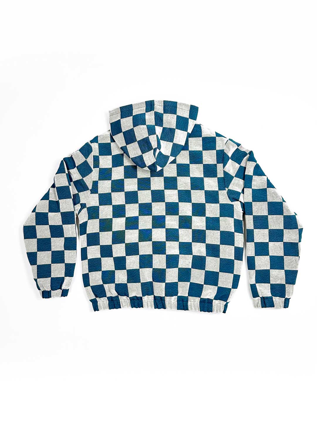 Level the Playing Field - Tapestry Hoodie - Blue and White Chessboard Pattern