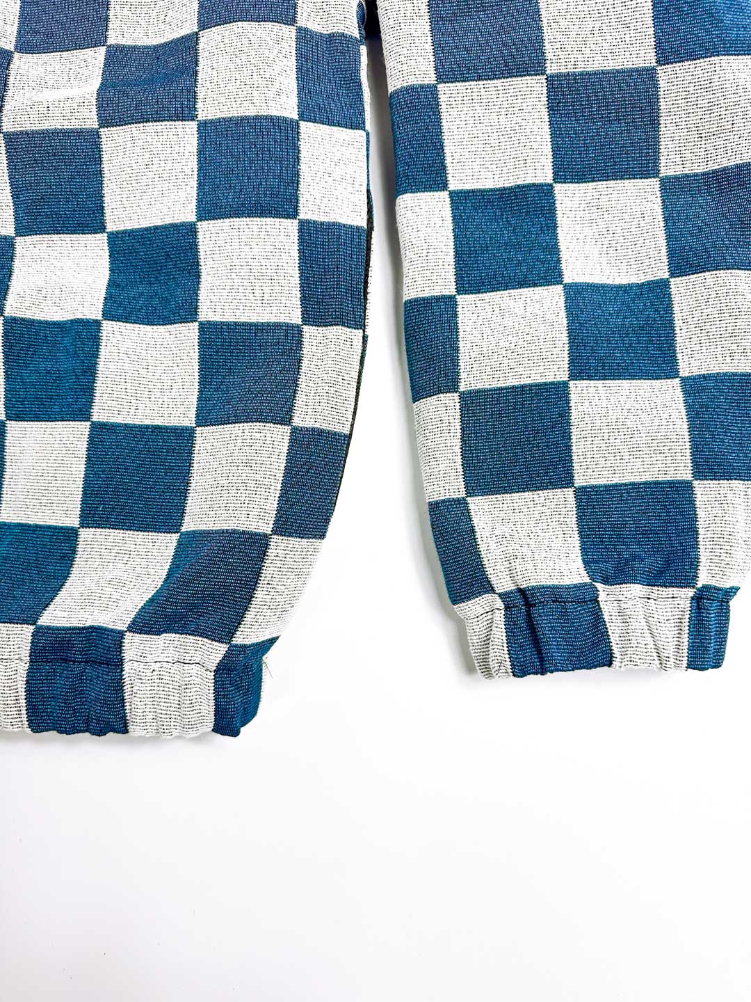 Level the Playing Field - Tapestry Hoodie - Blue and White Chessboard Pattern