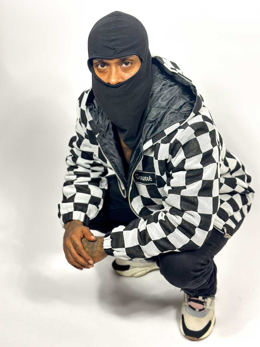 Level the Playing Field - Tapestry Hoodie - Black and White Chessboard Pattern