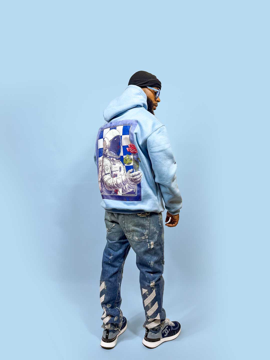 Love of the Game - Heavy Acid Wash Hoodie - Icy Blue