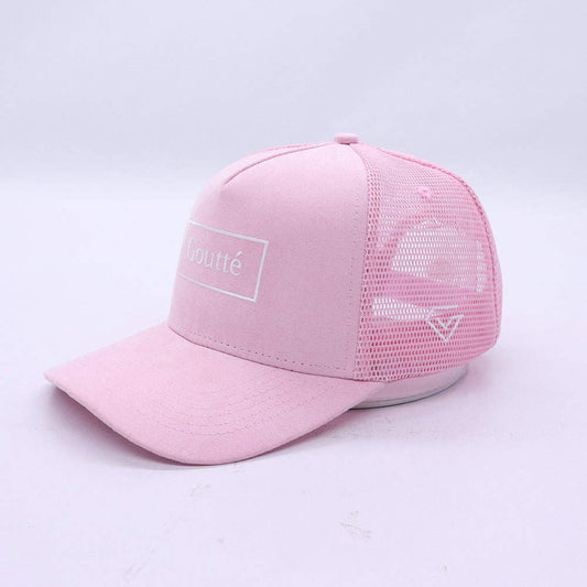 The Perfect Pink Suede Trucker Hat