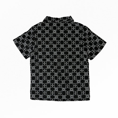 Black Drip Pattern Tapestry Shirt and Shorts Set - Goutté Summer