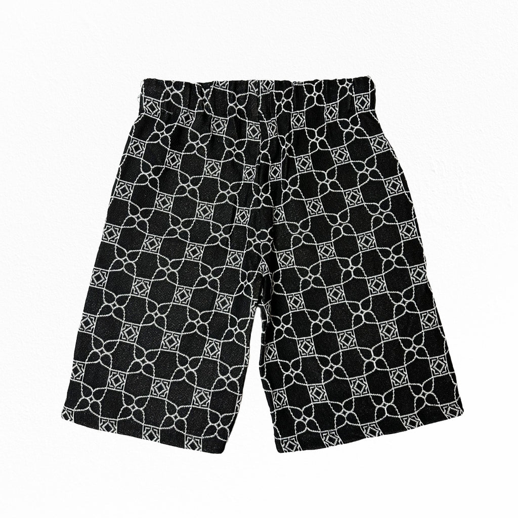 Black Drip Pattern Tapestry Shirt and Shorts Set - Goutté Summer