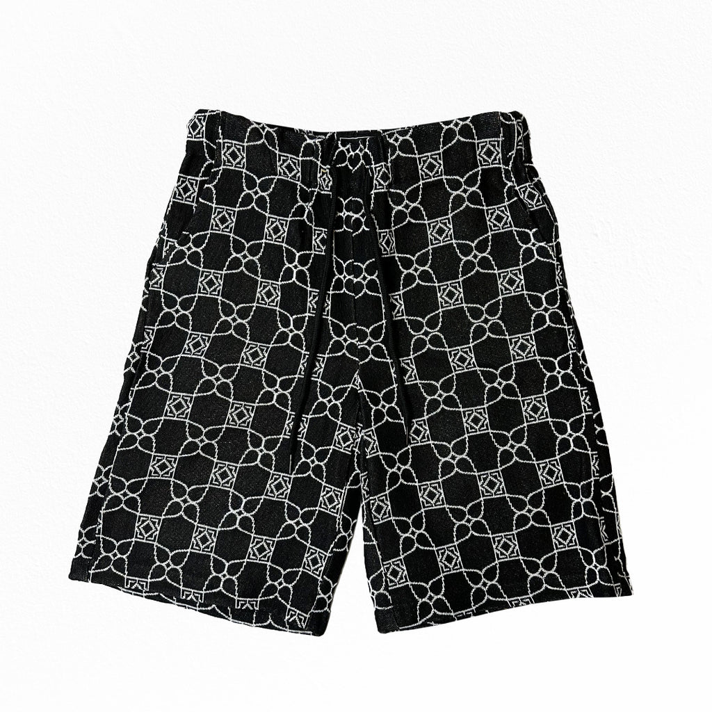 Black Drip Pattern Tapestry Shirt and Shorts Set - Goutté Summer