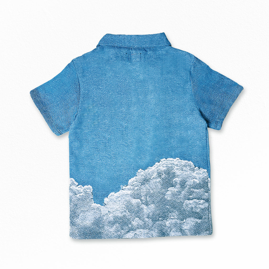 Blue Skies Tapestry Shirt and Shorts Set - Goutté Summer