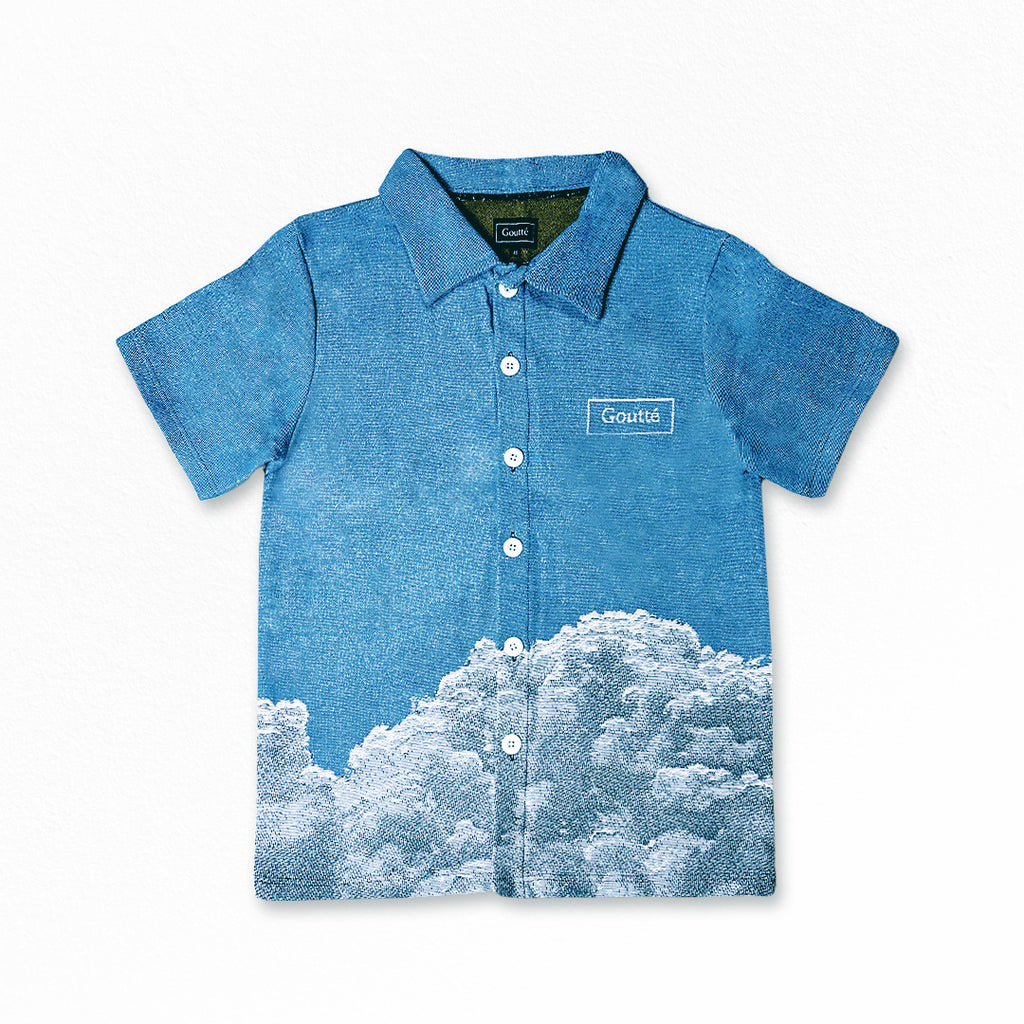 Blue Skies Tapestry Shirt and Shorts Set - Goutté Summer