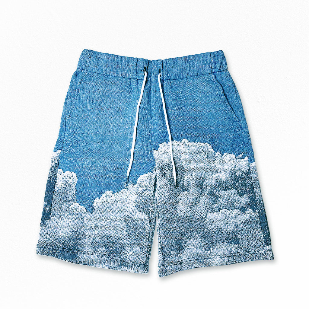 Blue Skies Tapestry Shirt and Shorts Set - Goutté Summer