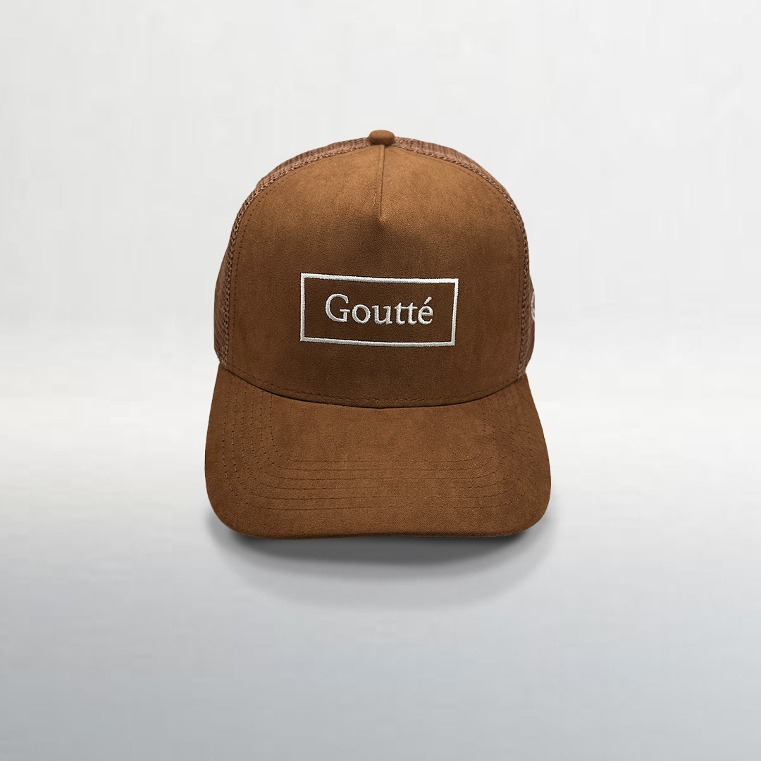 Autumn Brown Suede Trucker Hat