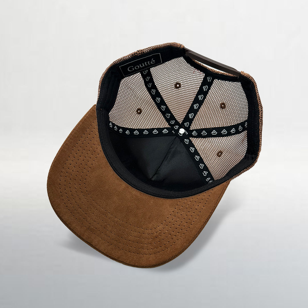 Autumn Brown Suede Trucker Hat