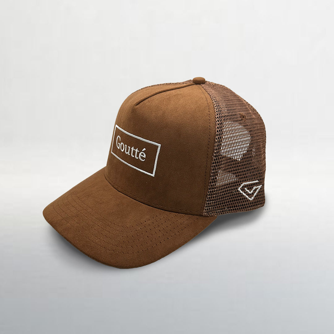 Autumn Brown Suede Trucker Hat