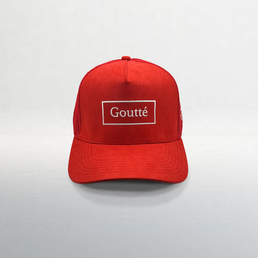 Red into October Suede Trucker Hat